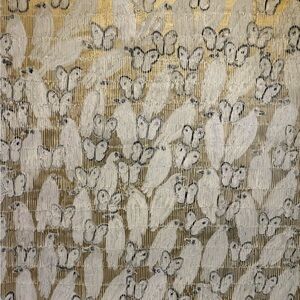 Mango Leather Jacket in Gold and White